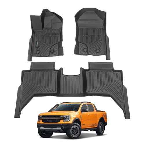 ANBINGO®Fit for Ford Ranger Floor Mats 2024-2019 (SuperCrew Cab), Car Mats for Ford Ranger All Weather Mat for Ranger Ford TPE Car Matt Rugs Ranger Rubber Trunk Carpet for Ranger - Image 1