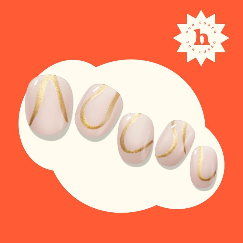 Heyhae Semi Cured Gel Nail Strips | No LED Lamp Needed | Solid, Nude, Spring | Easy Apply & Remove, Salon Quality | Includes 28 Strips, 1 Prep Pads, Nail File & Wooden stick - Hey, Infinity and Beyond - Image 4