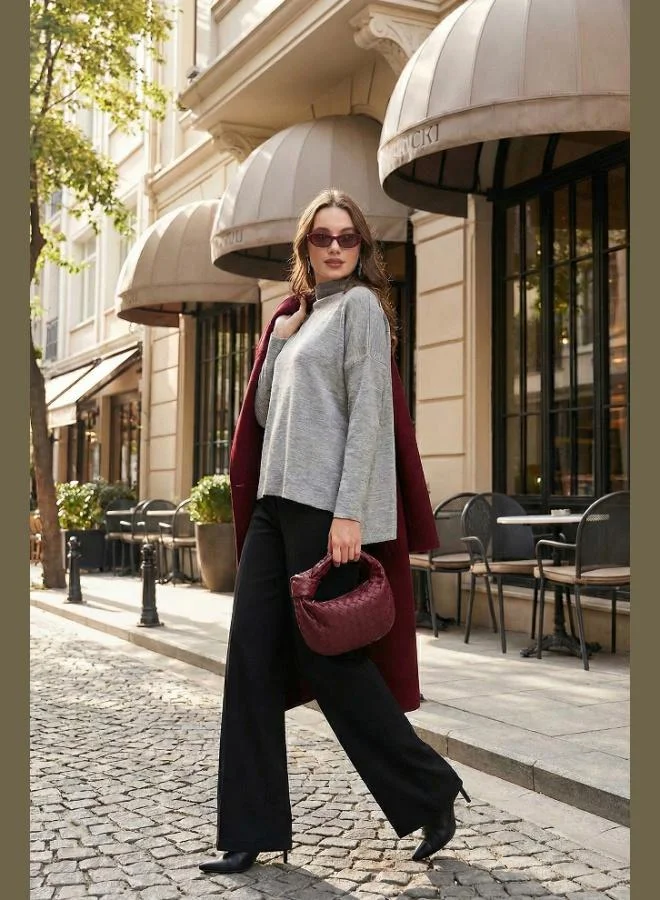 Lela Lela Long Back Stand Collar Thin Knit Sweater Women's SWEATER 4615002