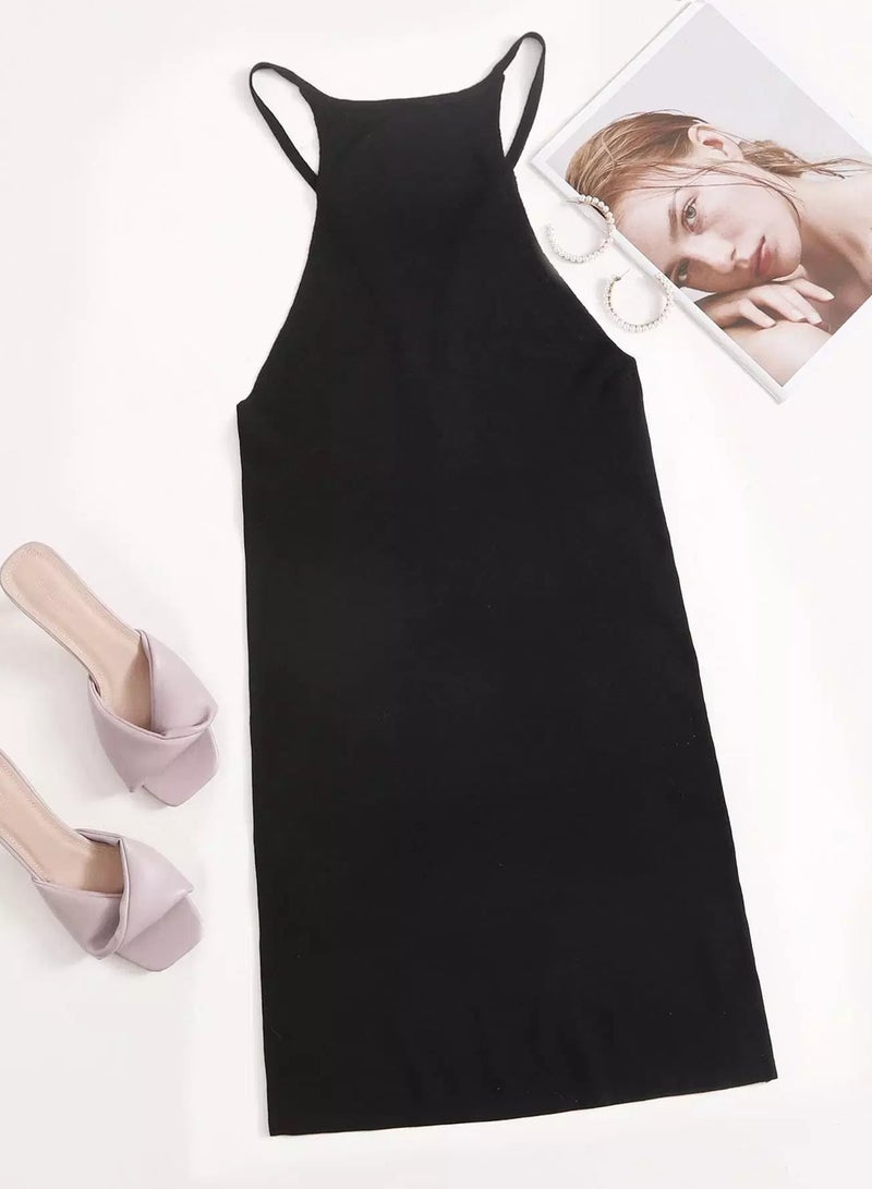 Open Back Solid Cami Sweater Dress - Image 2