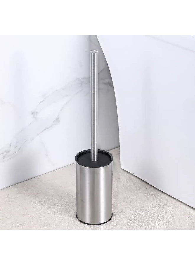 فرشاة المرحاض مع حامل مجموعة الفولاذ المقاوم للصدأ 304 فرشاة تنظيف المرحاض للحمام طابق مستدير واقف فرشاة وعاء المرحاض (شريحة) - Image 2