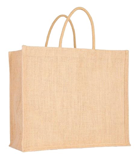 Soman Jute Ecofriendly Large(14x6x12inches) Return Gift Bags Plain Natural Pack of 10 Bags - Image 3