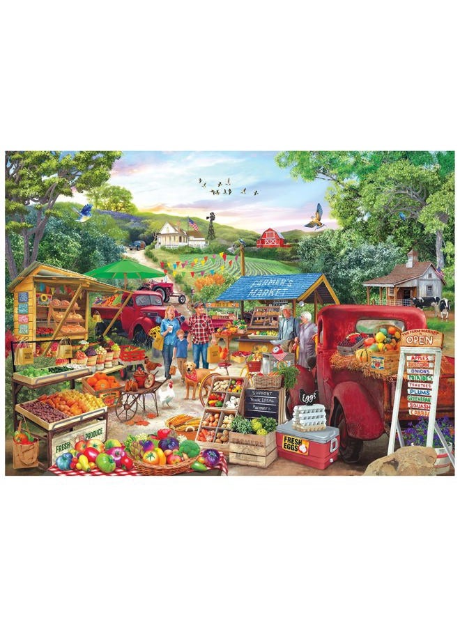 Rose Art RoseArt - Kodak Premium - Red Trucks Farm Market - 1000 Piece Jigsaw Puzzle - Image 1