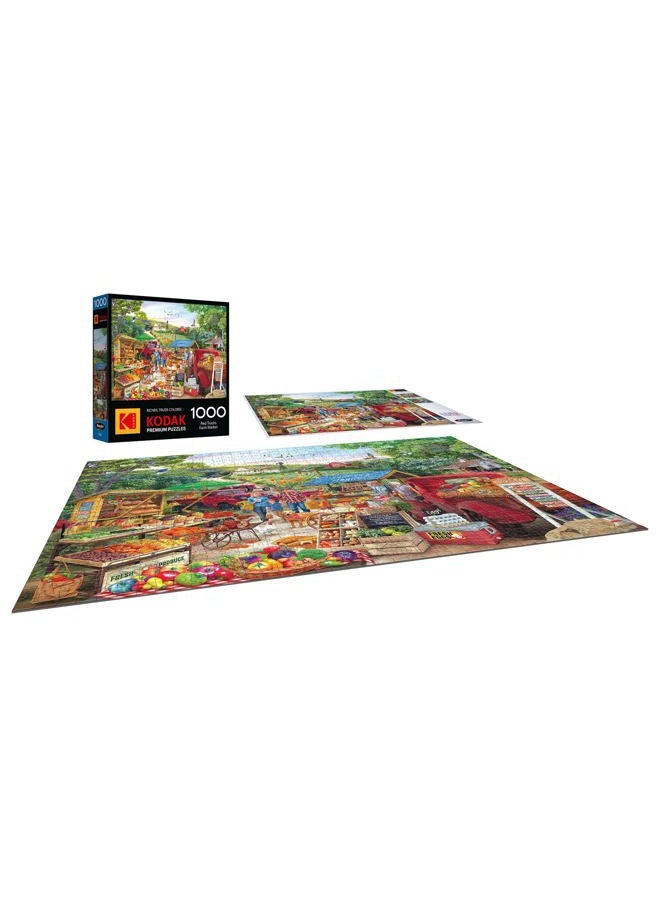 Rose Art RoseArt - Kodak Premium - Red Trucks Farm Market - 1000 Piece Jigsaw Puzzle - Image 3