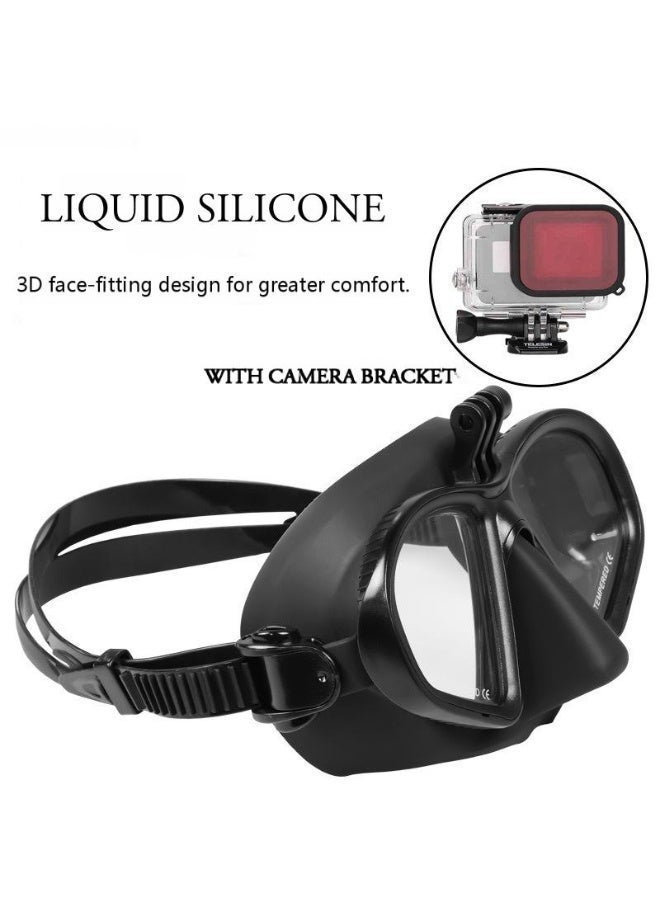 MUMO Adult Snorkeling Mask, Swimming Goggles, Waterproof and Leak Proof Nose Cover Diving Mask, 180 ° Panoramic Snorkeling Mask with Camera Mount - Image 4