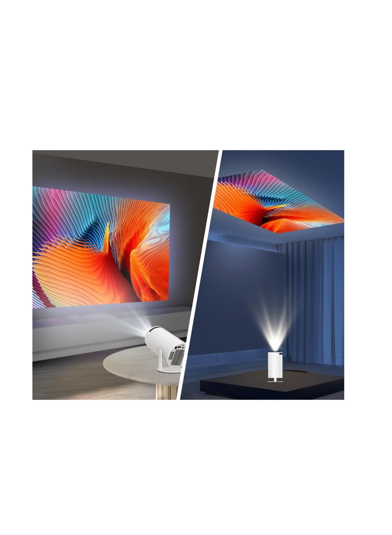 جهاز عرض صغير محمول – مزوّد بـ WiFi 6 وبلوتوث 5.0 ونظام أندرويد 11 – يدعم 4K و1080P FHD، بإضاءة 8000 لومن وتصحيح تلقائي للانحراف الأفقي وتدوير 180 درجة للهاتف – قوي ومتكامل - Image 5