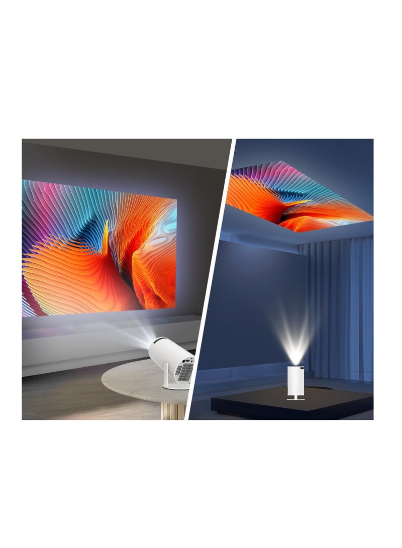 جهاز عرض صغير محمول – مزوّد بـ WiFi 6 وبلوتوث 5.0 ونظام أندرويد 11 – يدعم 4K و1080P FHD، بإضاءة 8000 لومن وتصحيح تلقائي للانحراف الأفقي وتدوير 180 درجة للهاتف – قوي ومتكامل - Image 4