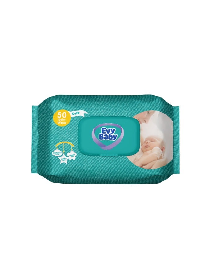 evy baby Evy Baby Wipes, 50 Pieces 
