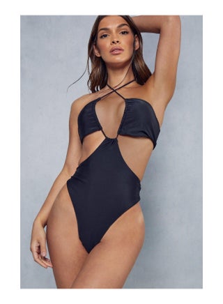 Halter Neck Cut Out Swimsuit