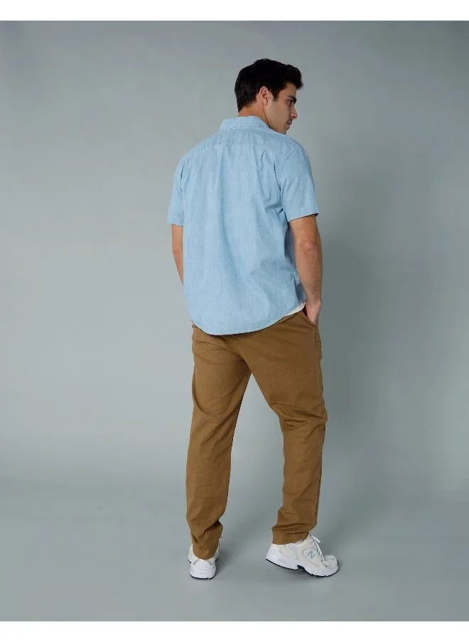 American Eagle AE Poolside Chambray Button-Up Shirt