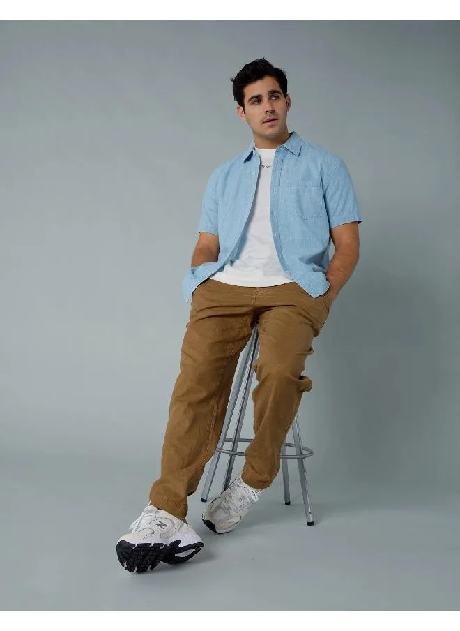 American Eagle AE Poolside Chambray Button-Up Shirt