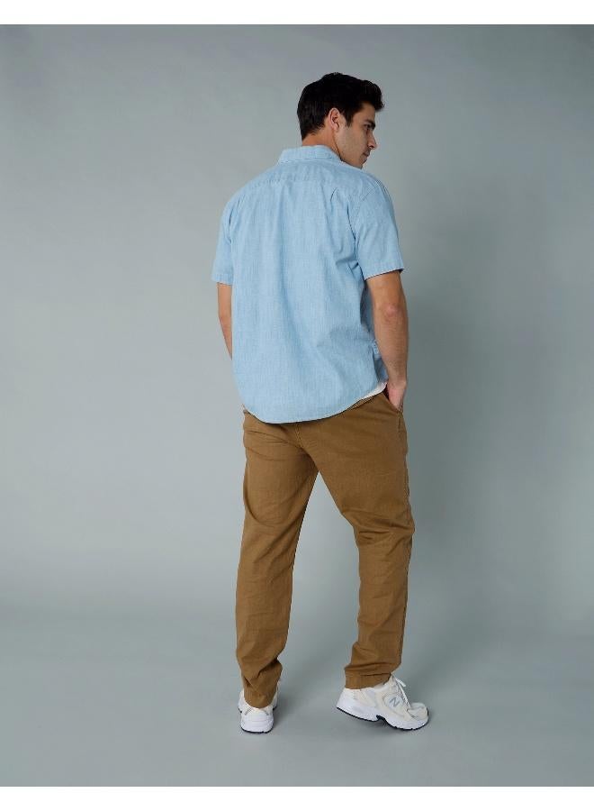 American Eagle AE Poolside Chambray Button-Up Shirt  - Image 4