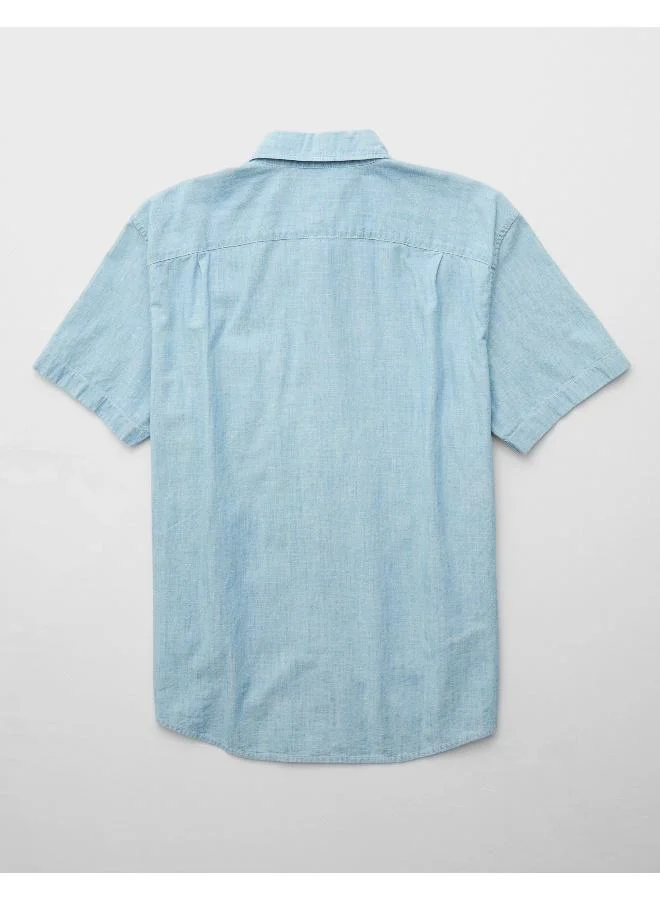 American Eagle AE Poolside Chambray Button-Up Shirt