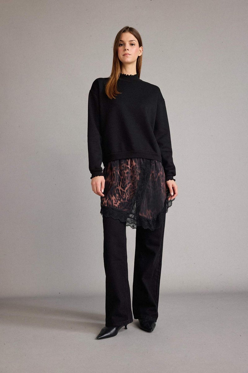 DeFacto Leopard Print Crew Neck Sweatshirt - Image 2