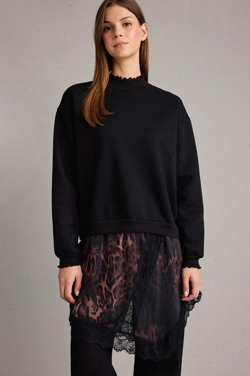 DeFacto Leopard Print Crew Neck Sweatshirt - Image 1