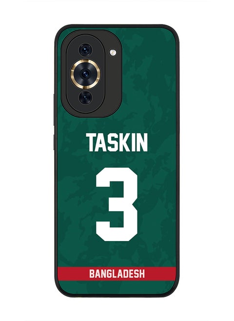 Rugged Black Edge Case for Huawei nova 10 Pro, Slim fit Soft Case Flexible Rubber Edges Thin Cover - Player Name - Taskin Ahmed, Jersey Number- 3