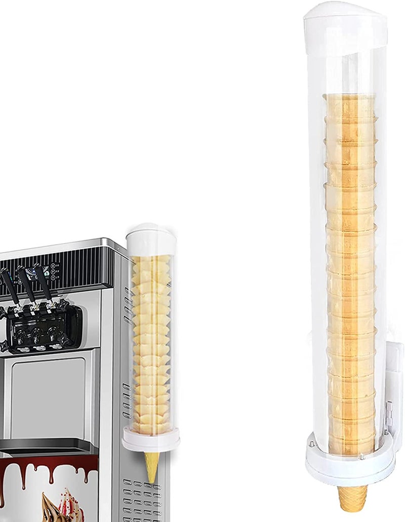Saladulce Ice Cream Cone Dispenser Holder Wall Mount Waffle Cone Dispenser Holder Cake Cone Dispenser 21L x 3 Dia Cone Holder Sleeve for Ice Cream Machine 
