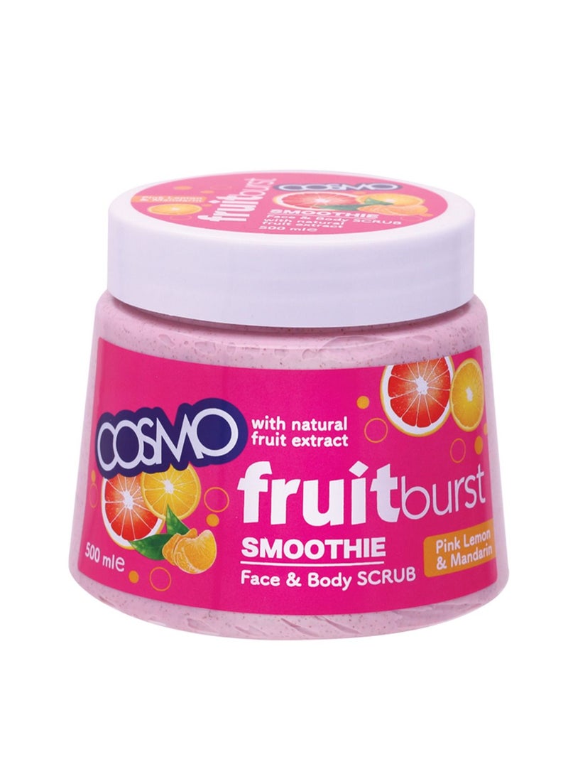 COSMO Fruitburst Smoothie Face And Body Scrub With Pink Lemon And Mandarin 500ml 