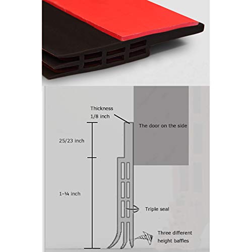 Save Unicorn Self Adhesive Door Sweep Draft Stopper - Camel Home Weather Stripping Rubber Under Door Bottom for Interior Doors Seal Strip Insulation for Weatherproof, Soundproof, 2" W X 39" L (2Pack Black) - Image 3