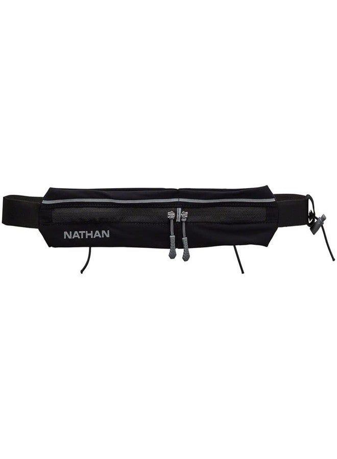 Nathan Mirage Compact Running Belt Pack. Reflective, Adjustable, BOUNCE-FREE. Fits phones, keys, cash (Black) - Image 1