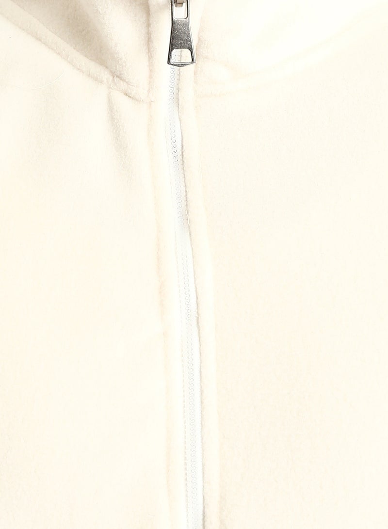 RAVIN Men Bi Tone Long Sleeves Coziness Jacket Off White Navy Blue - Image 3