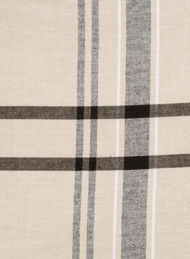 DII French Stripe Dining Table Collection Farmhouse Style Tablecloth, 70 Inches Round, Taupe/Black - Image 2