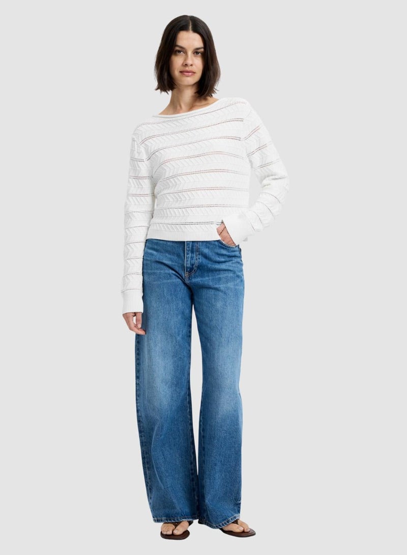 French Connection سويت شيرت موزارت المحبوك بخطوط - Image 4