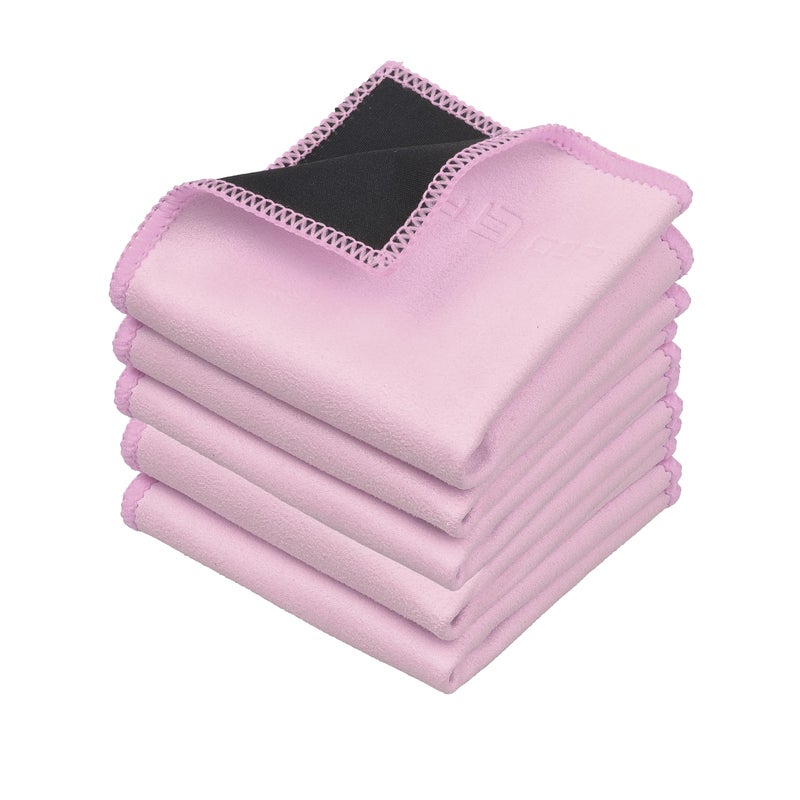 ECO-FUSED EcoFused Microfiber Cleaning Cloths DoubleSided 5 Pack 66 x 62 inch Microfiber and Suede Cloth for Smartphones LCD TV Tablets Laptop Screens Camera Lenses Pink - Image 2