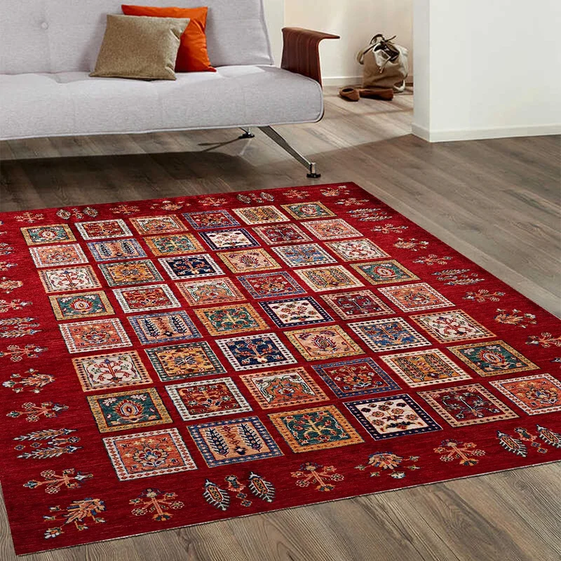 فاجونيك Classic Afghan Turkmen Authentic Kilim Patterned Digital Printed Carpet Non-Slip Based Washable Carpet