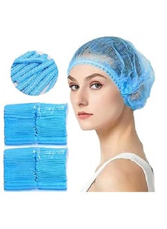 Lebo 200 Piece Disposable Surgical Caps, Hair Net Elastic Dust Cap for Food Service Kitchen Head Cover, Blue  - Image 1