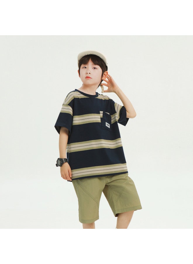 Badibadi Boys' Casual Short Sleeve Shorts Set】new 2025 Summer Collection, Breathable, Comfortable, And Soft For Older Kids - Image 3