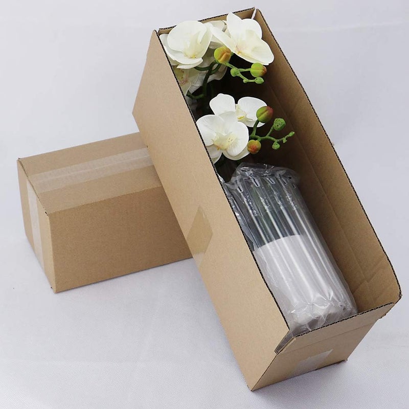 Omygarden White Orchid Artificial Flowers in Pot, Fake Plastic Orchid Flowers, Decoration for Home Office Wedding(White 2 Bouquets) - Image 5