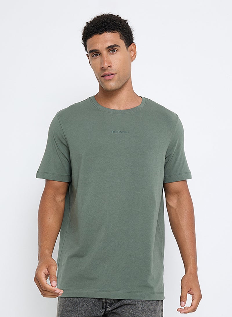 Ben Sherman Spandex Logo Embroidered Crew Neck T-Shirt - Image 1