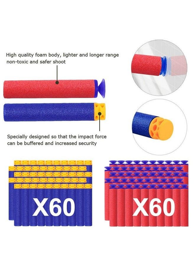 POKONBOY - 6 Pack Blaster Toys Guns For Boys Fit For Nerf Bullets Toy Guns With 120 Pcs Refill Foam Darts For Boys Girls Birthday Gifts Party Favors Hand Gun Toys For 6+ Year Old Kids - Image 1