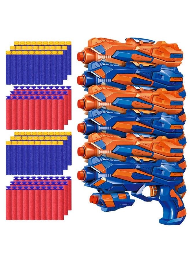 POKONBOY - 6 Pack Blaster Toys Guns For Boys Fit For Nerf Bullets Toy Guns With 120 Pcs Refill Foam Darts For Boys Girls Birthday Gifts Party Favors Hand Gun Toys For 6+ Year Old Kids - Image 1