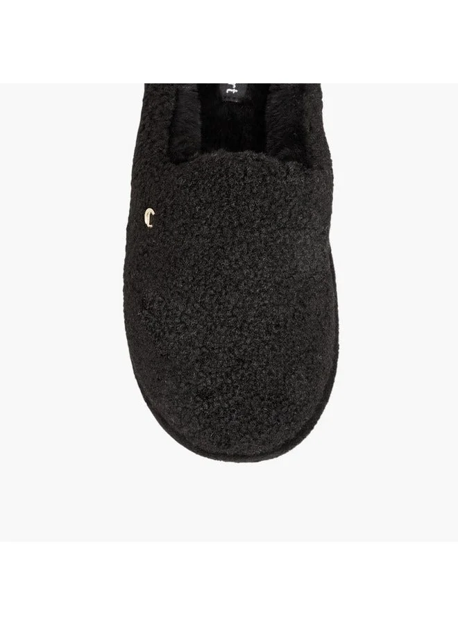 Le Confort BLACK Women Textured Bedroom Mules  | Best Price UAE