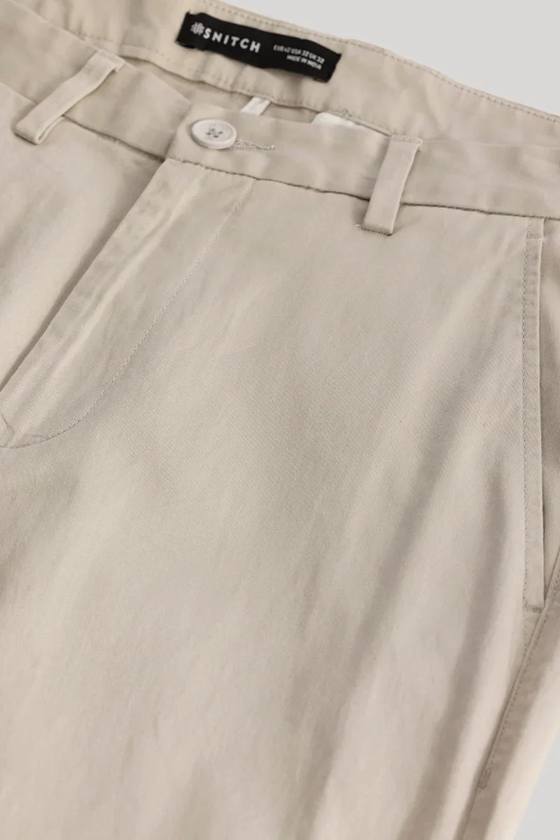 SNITCH Urban Stride Cream Slim FIt Chino