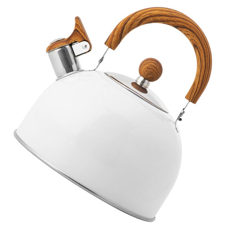 Whistle Kettle Stovetop Stainless Steel Foldable Handle Kitchen Supplies 2.5L White - Image 4