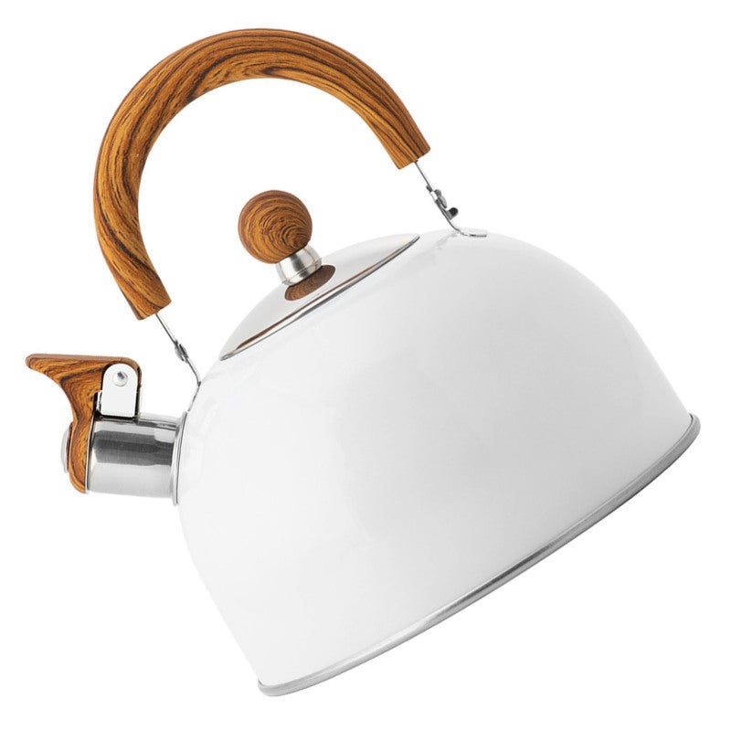 Whistle Kettle Stovetop Stainless Steel Foldable Handle Kitchen Supplies 2.5L White - Image 3