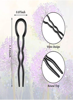 Chuangdi 24 Piece Plastic Hair Pins U Shaped Grip Pins Fast Spiral Clips Hair Grip For Women Girls Bobby Pins Hairstyle Accessories (Black)  - Image 3