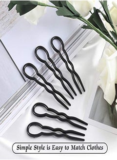 Chuangdi 24 Piece Plastic Hair Pins U Shaped Grip Pins Fast Spiral Clips Hair Grip For Women Girls Bobby Pins Hairstyle Accessories (Black)  - Image 5