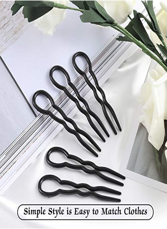 Chuangdi 24 Piece Plastic Hair Pins U Shaped Grip Pins Fast Spiral Clips Hair Grip For Women Girls Bobby Pins Hairstyle Accessories (Black)  - Image 5