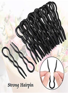 Chuangdi 24 Piece Plastic Hair Pins U Shaped Grip Pins Fast Spiral Clips Hair Grip For Women Girls Bobby Pins Hairstyle Accessories (Black)  - Image 2