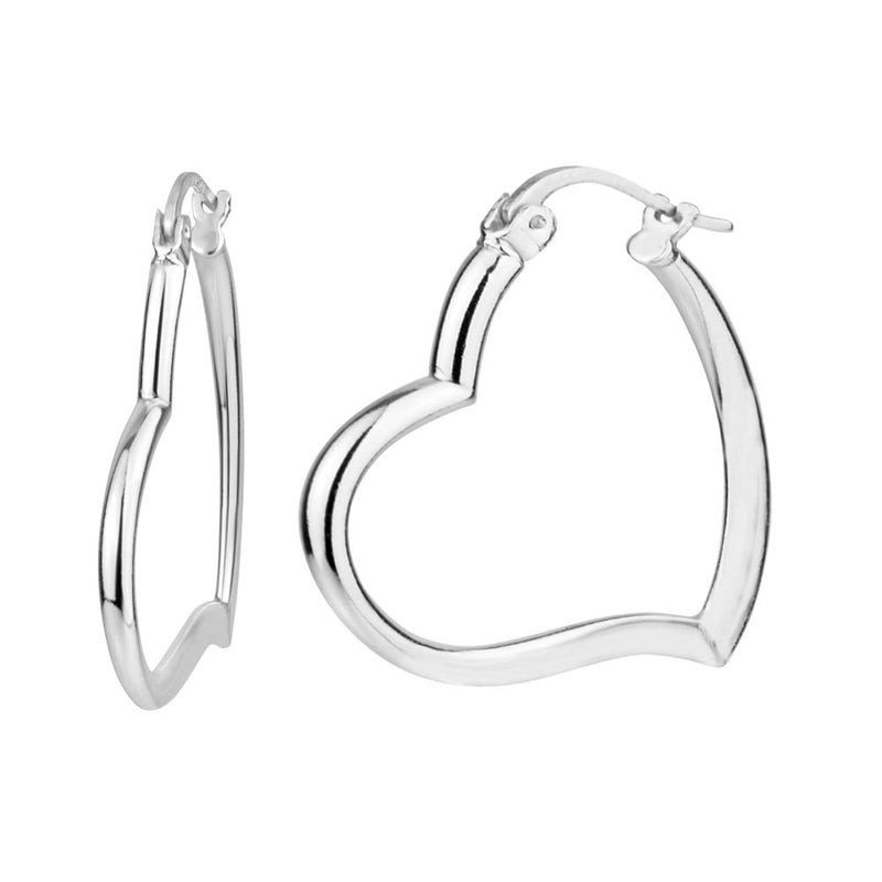 LeCalla 925 Sterling Silver Heart Hoop Earrings Jewelry Lightweight Italian Love Theme Heart Shape Hoops Earring for Women - 30mm - Image 5