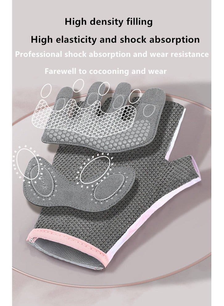 NIBEMINENT Workout Gloves for Women, Fingerless Weight Lifting Gloves for Exercise, Lightweight Breathable Gym Gloves for Weightlifting, Fitness, Training, Climbing, Cycling and Rowing  - Image 3