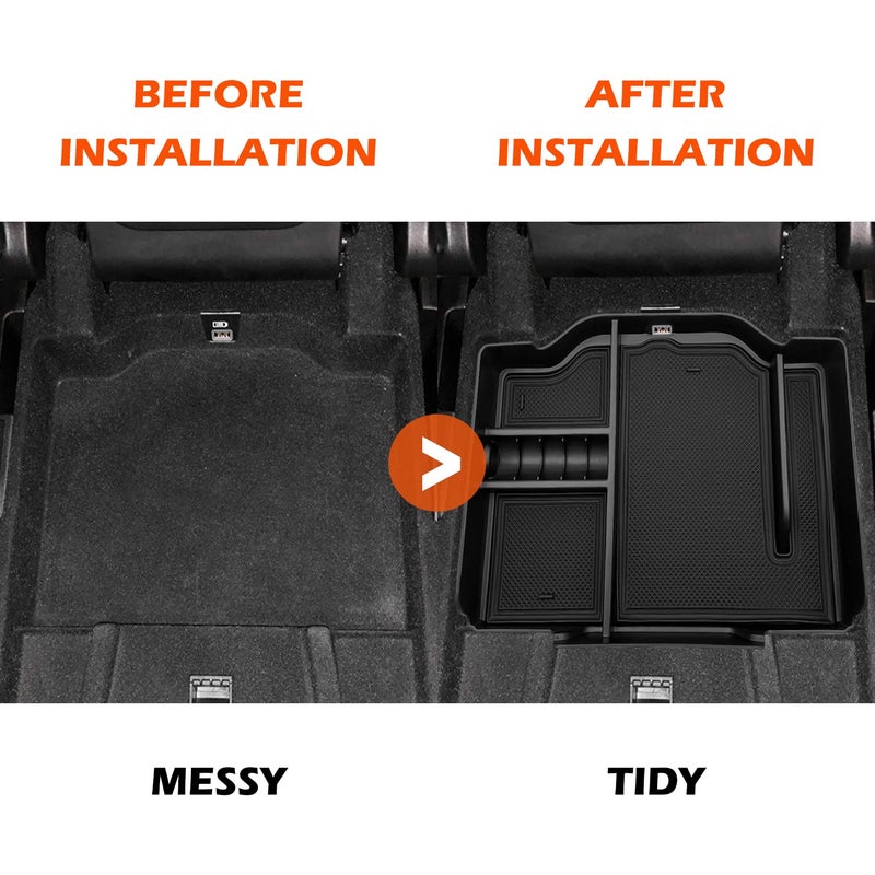 JOJOMARK Center Console Organizer fits for Dodge RAM 2025 2024 2023 2022 2021 2020 2019 1500 2500 3500 Accessories Interior Storage Box Armrest Storage Tray (Black) - Image 5