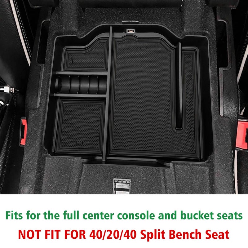 JOJOMARK Center Console Organizer fits for Dodge RAM 2025 2024 2023 2022 2021 2020 2019 1500 2500 3500 Accessories Interior Storage Box Armrest Storage Tray (Black) - Image 1