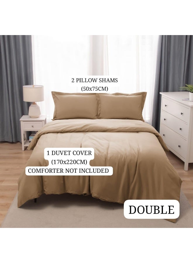 PanaX Bedding Duvet Cover Double Size Set- 1Pieces Duvet Cover 170X220Cm / 2Pieces-Pillow Shams 50X75Cm (Coffee, Double) - Image 3