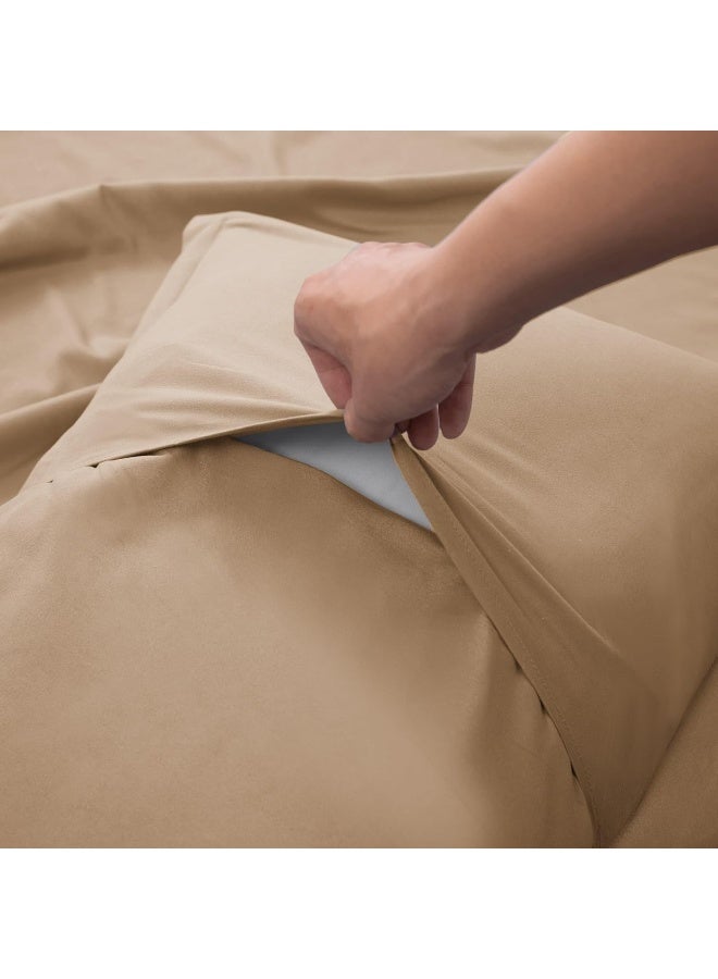 PanaX Bedding Duvet Cover Double Size Set- 1Pieces Duvet Cover 170X220Cm / 2Pieces-Pillow Shams 50X75Cm (Coffee, Double) - Image 4