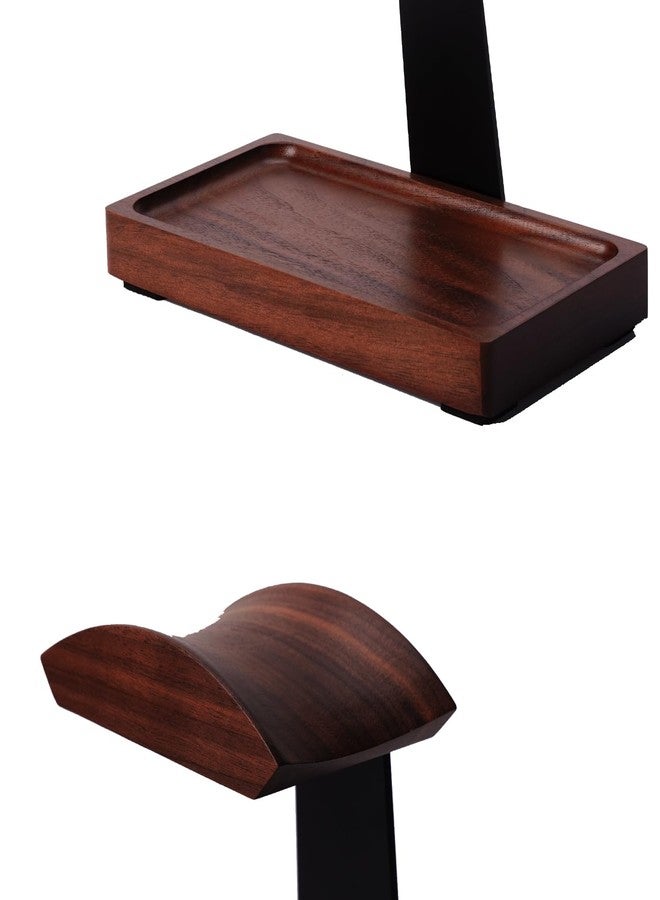 NIRVASH Walnut Headphone Stand for Desk, Wood Headset Stand, Universal Headphone Holder with Storage Base for Gaming, Airpod max, Bose,Razer - Image 3